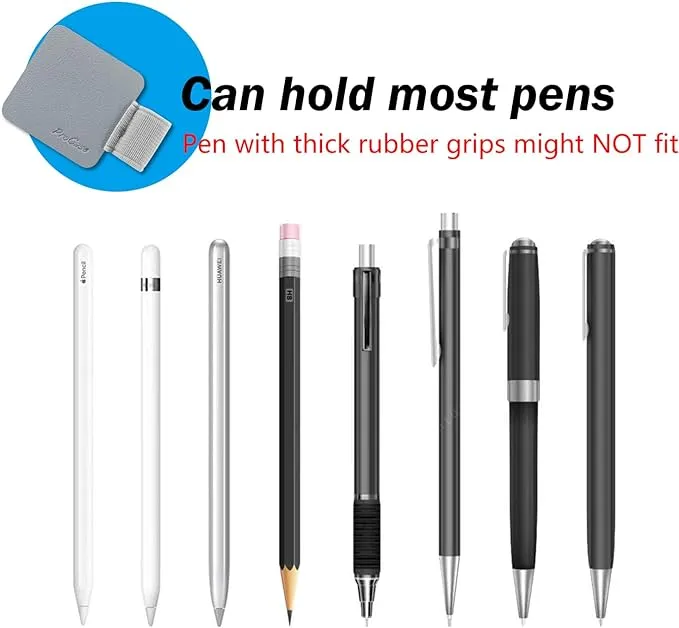 ProCase (5 Pack) Pen Loop Holder for Notebooks Journals Planners Tablet Case, Self Adhesive Leather Pencil Holder with Elastic Loop for Pens, Apple Pencil, Stylus Pen