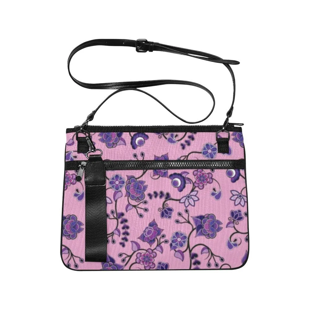 Purple Floral Amour Slim Clutch Bag