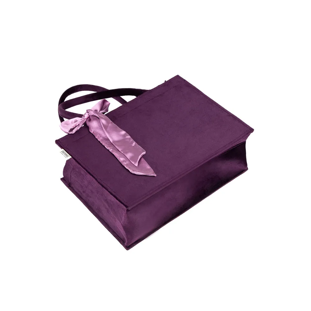 Purple Knotted Velvet Tote Bag – Luxurious & Eco-Friendly Handbag