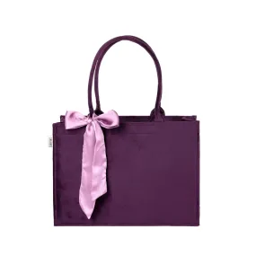 Purple Knotted Velvet Tote Bag – Luxurious & Eco-Friendly Handbag