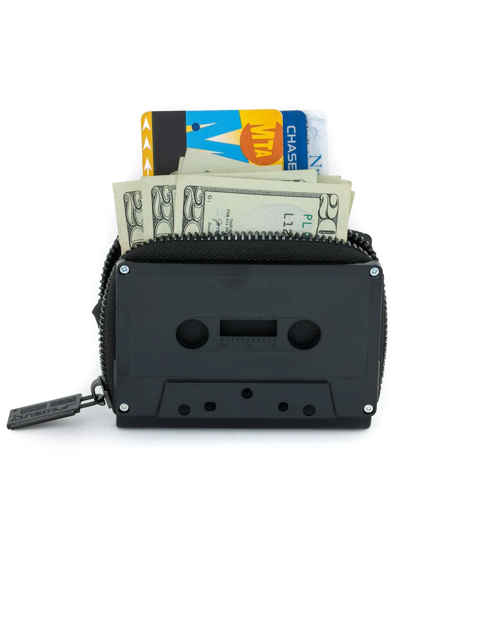 Retro Cassette Tape Wallet - Matte Black