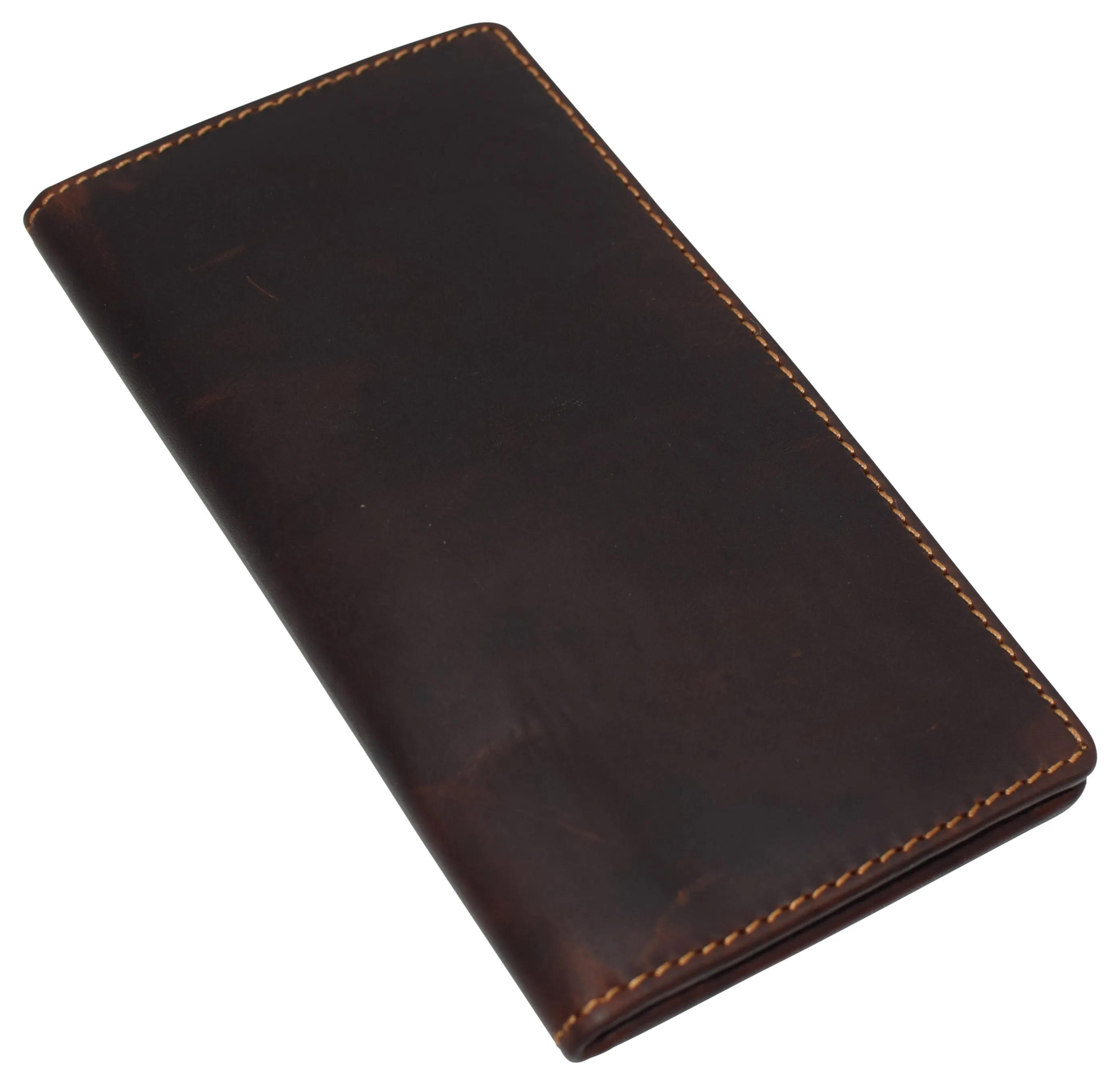 RFID Blocking Slim Long Bifold Vintage Leather ID Credit Card Holder Long Wallet RFID611528RHU