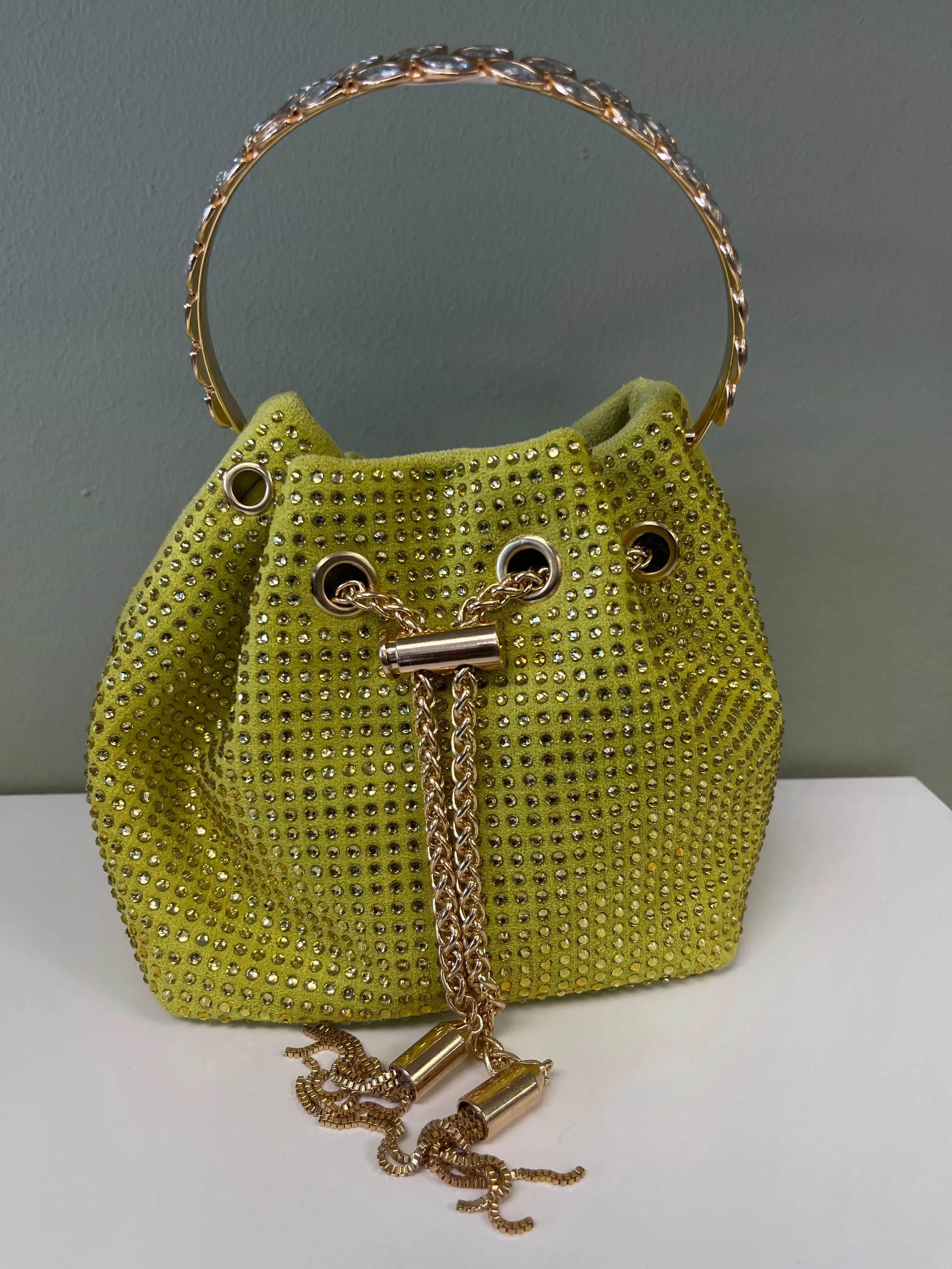 RHINESTONE BUCKET BAG