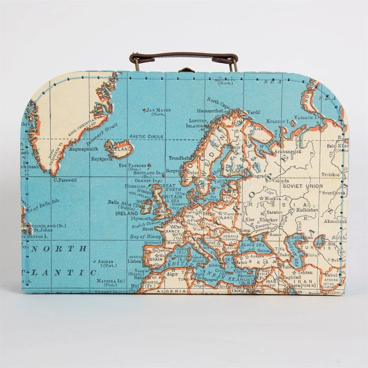 RJB Stone Vintage Map Suitcase