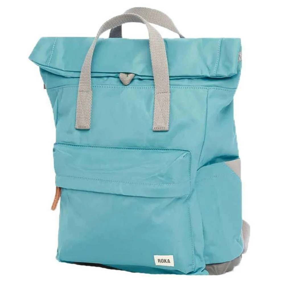 Roka Canfield B Small Sustainable Nylon Backpack - Petrol Blue