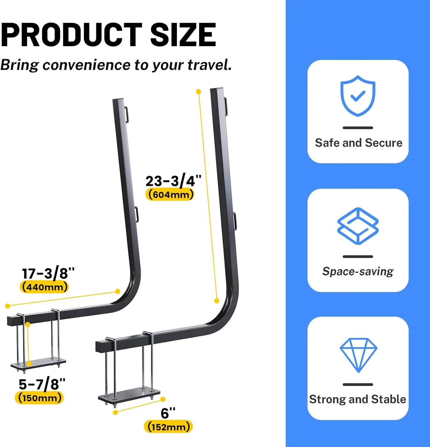 RV Tote Tank Rack Carrier - Bumper Mount Holder for 15-36 Gallon Portable Waste Tanks