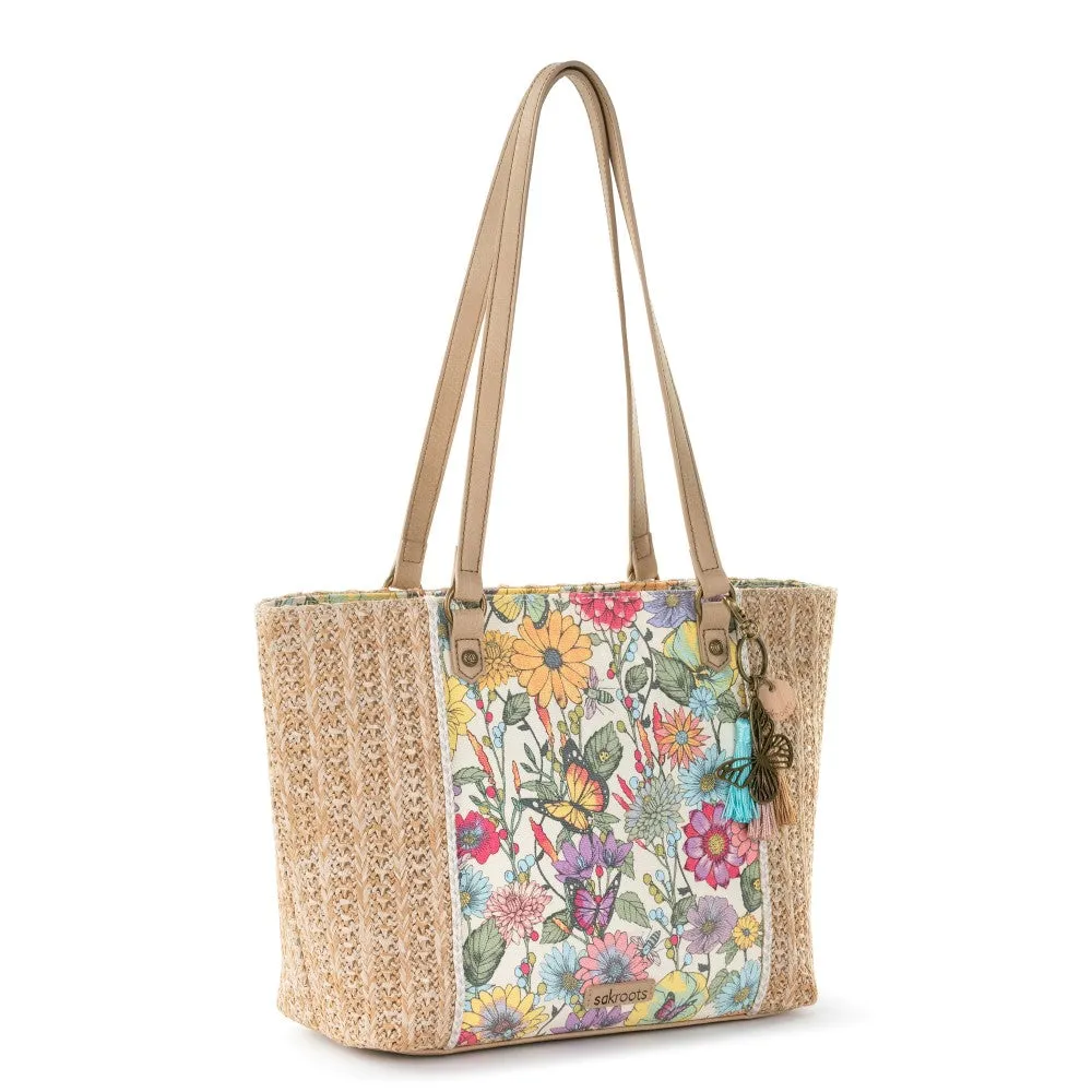 Sakroots Meadow Straw Tote Handbag