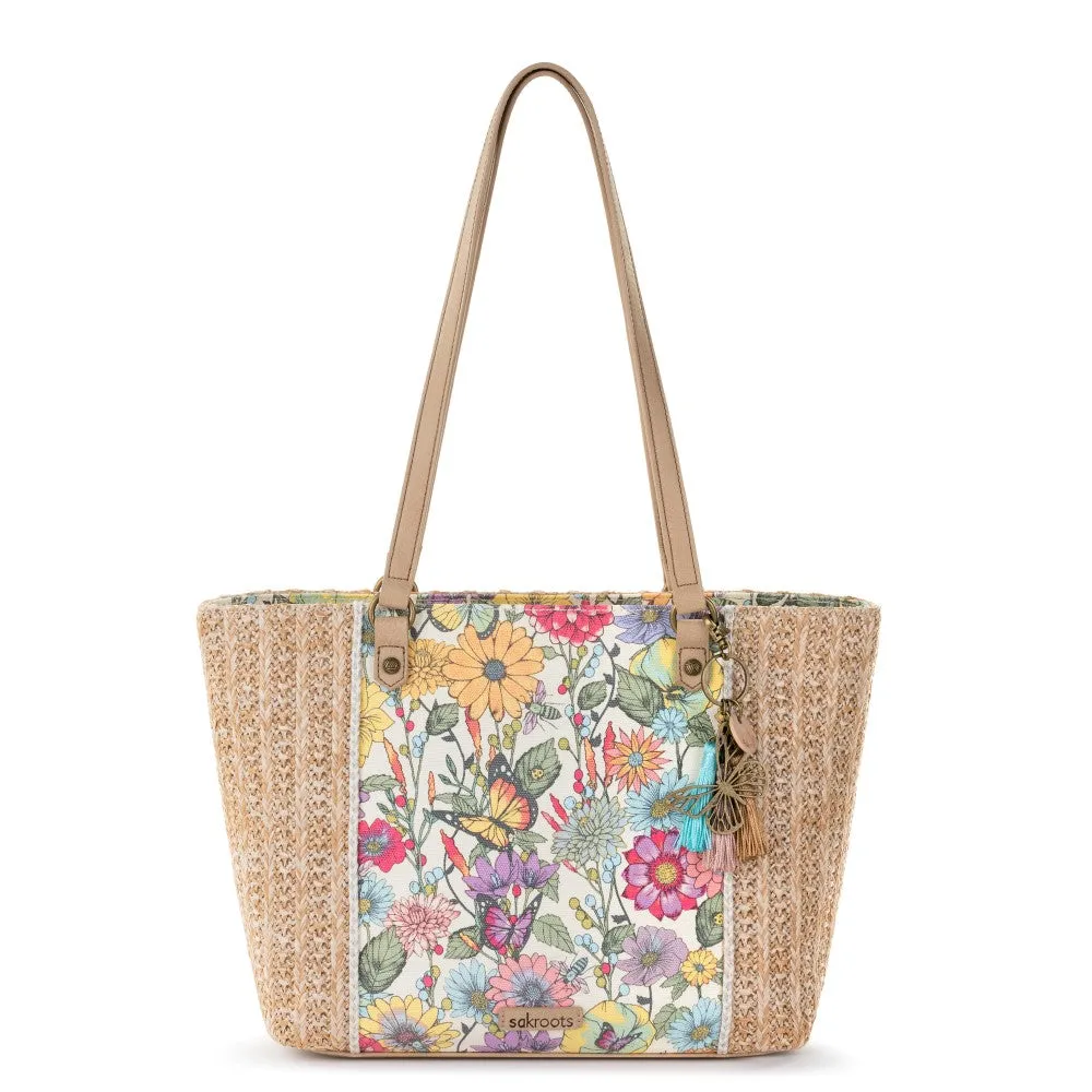 Sakroots Meadow Straw Tote Handbag