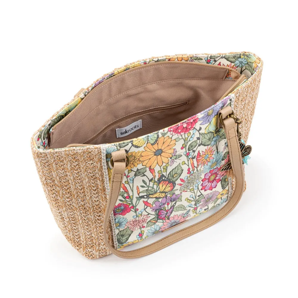 Sakroots Meadow Straw Tote Handbag