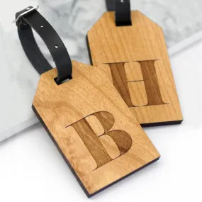 Set Of Two Personalised Wooden Letter Luggage Tags