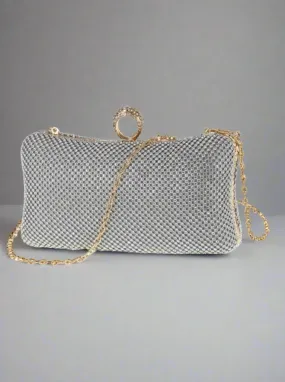 Silver Diamante Clutch bag 1127142