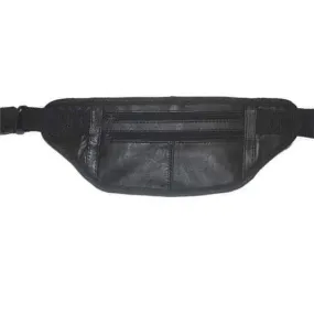 Slim Compact Design Leather Waist Pouch Fanny Pack Multiple Pockets 6071 (C)