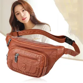 Sohiwoo Crossbody Bag Bag Soft Waist Women Bags Fashion Belt Packs Retro Designer Pack Waist Fanny Leather Shoulder New Luxury Female