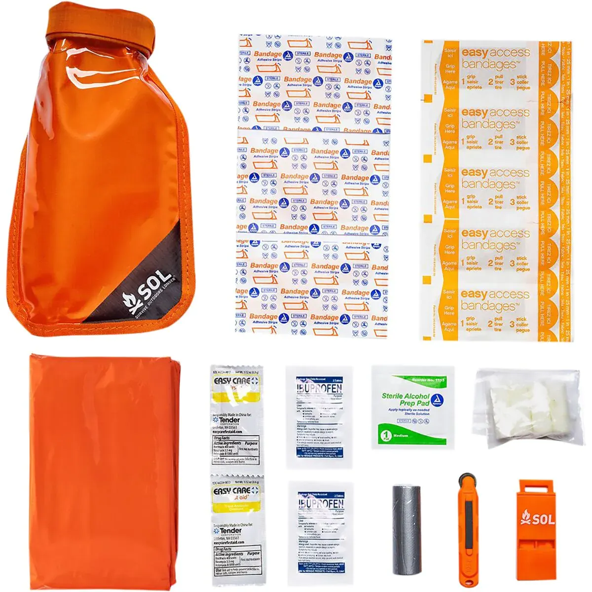 SOL Survival Medic Survival Kit with Dry Bag