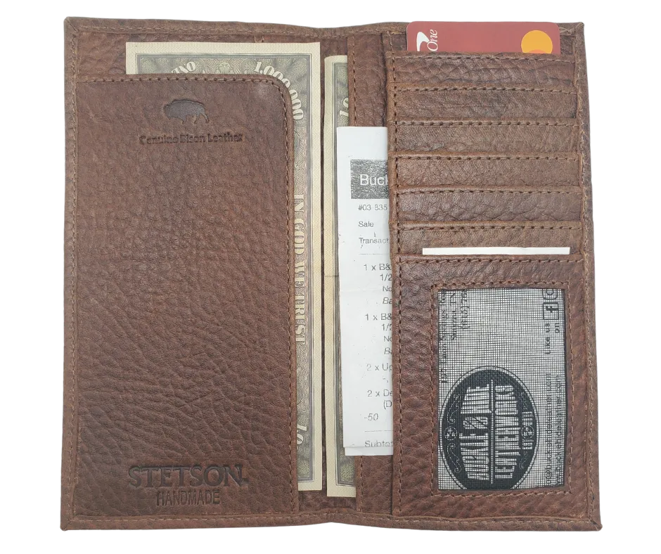 Stetson Bison Roper/Checkbook Wallet