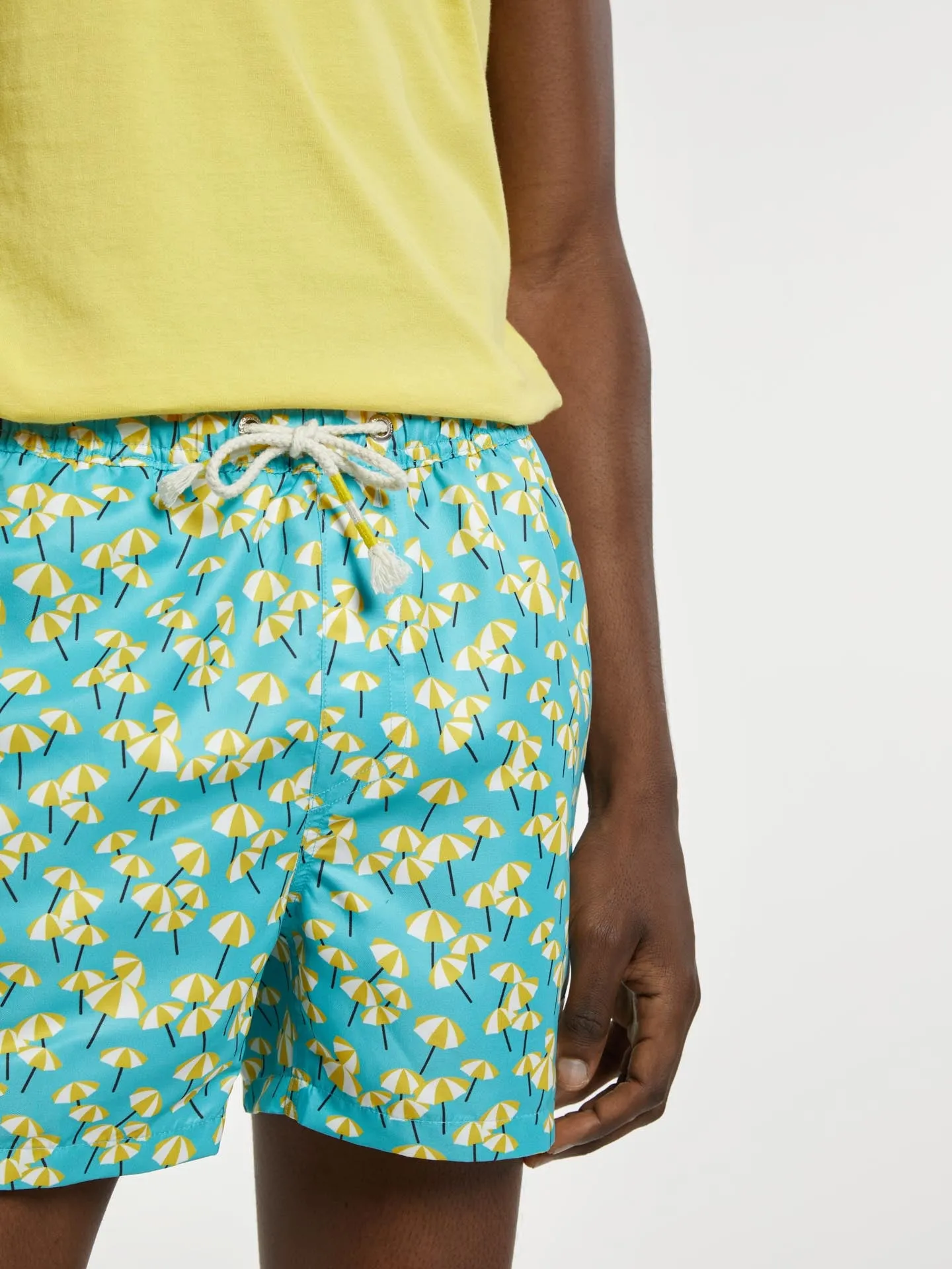 Swim Shorts With 'Parasols' Print