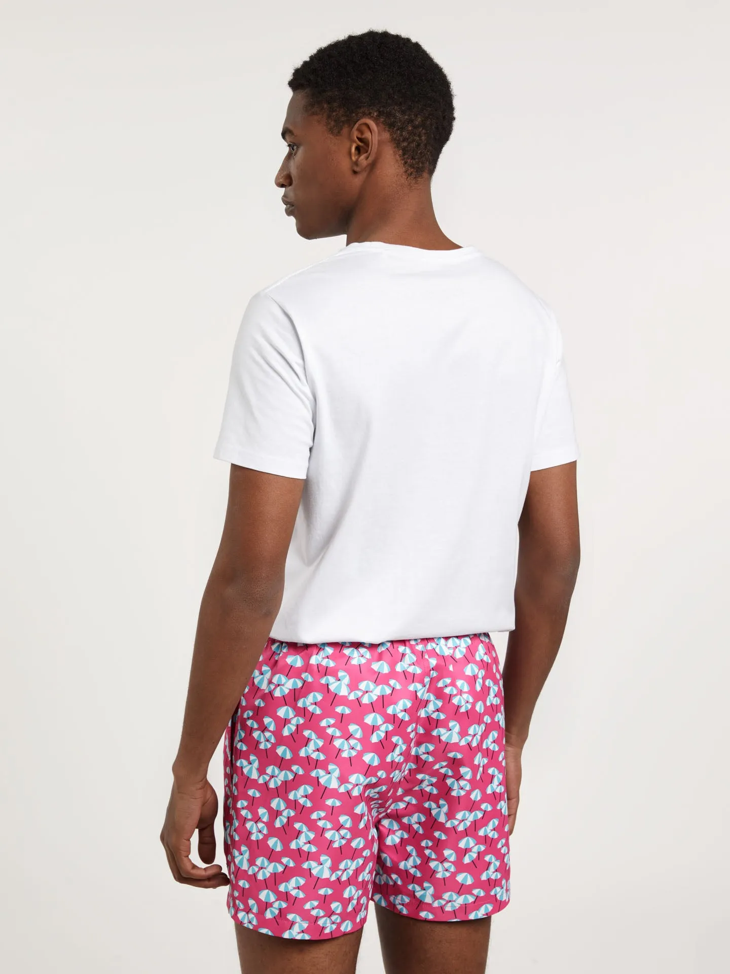 Swim Shorts With 'Parasols' Print