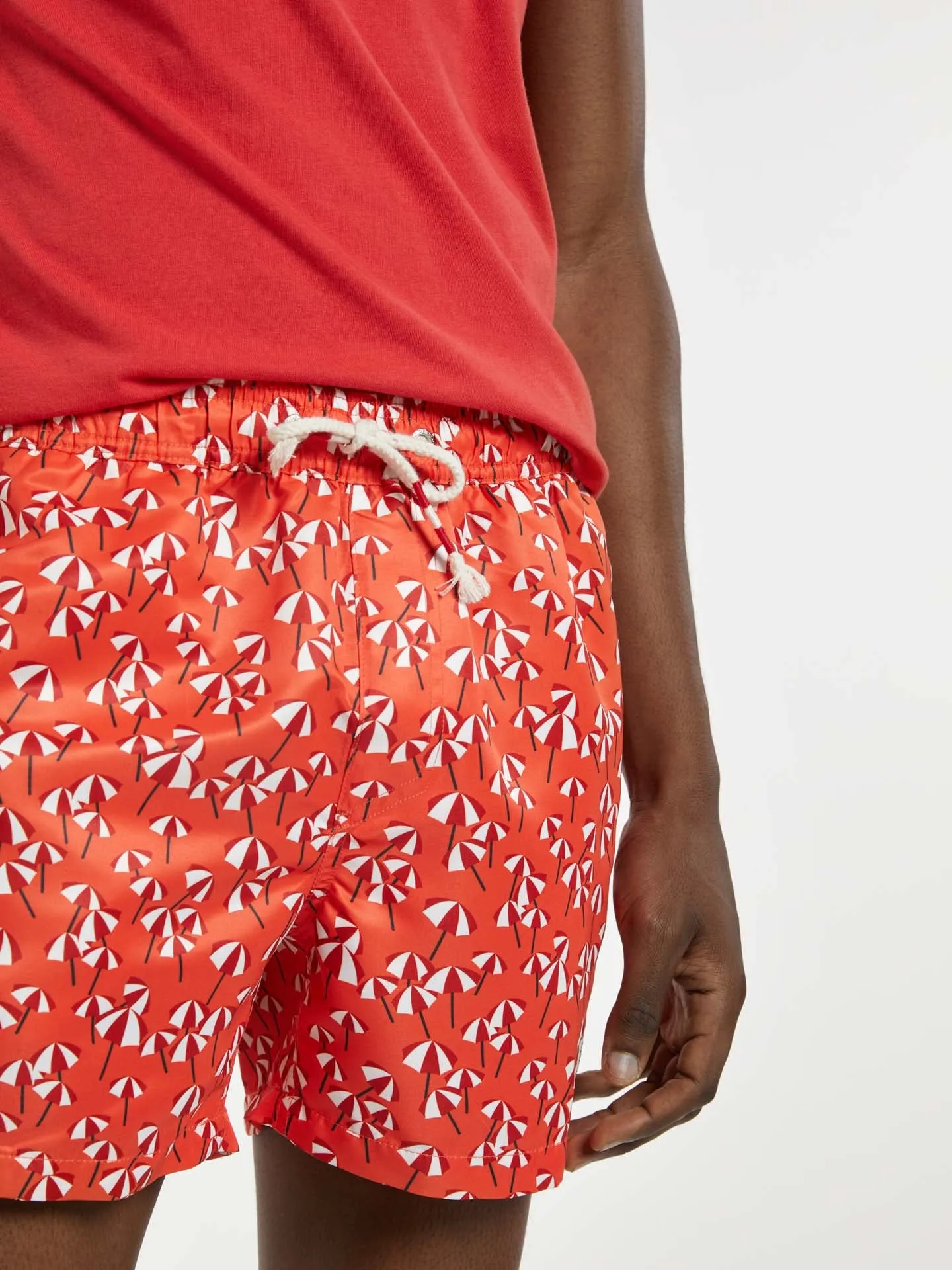 Swim Shorts With 'Parasols' Print