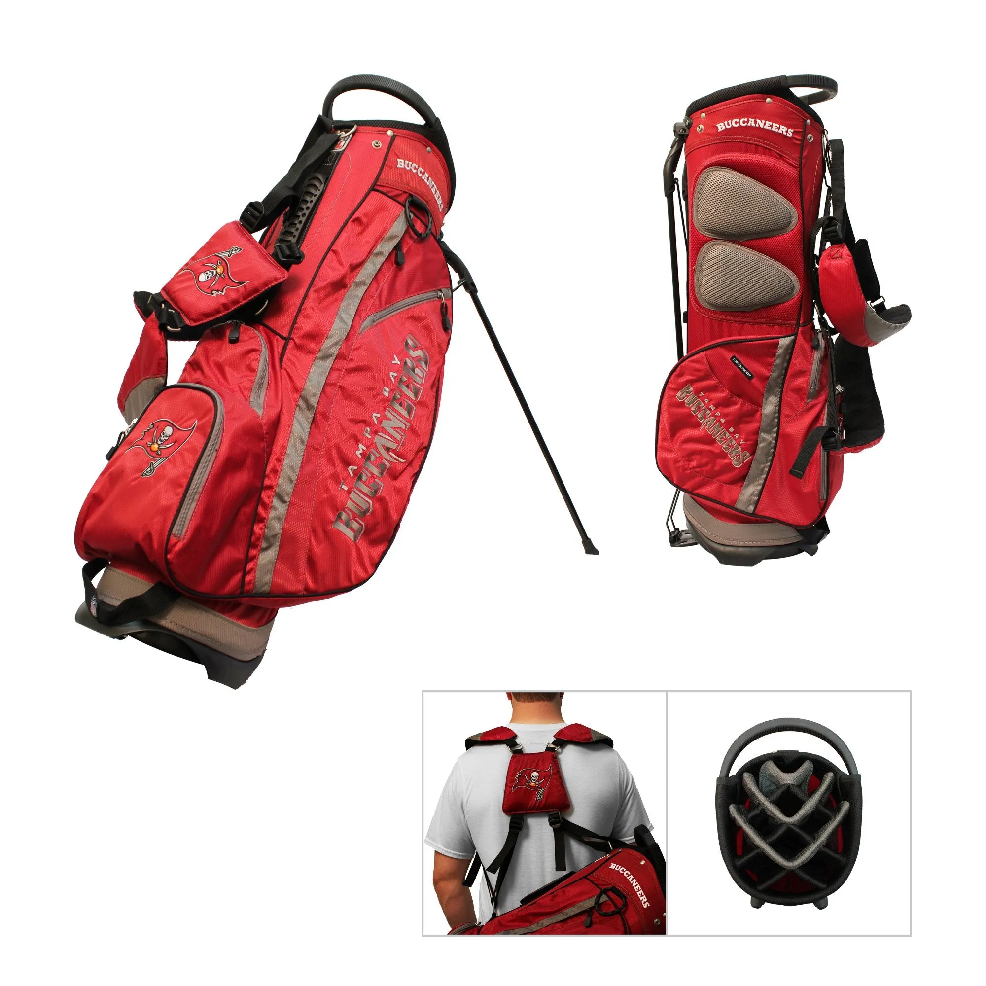 Tampa Bay Buccaneers Team Golf Fairway Light 14-Way Top Golf Club Stand Bag