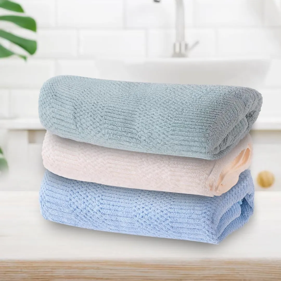 The Better Home Microfiber Bath Towel for Bath | Soft, Lightweight, Absorbent and Quick Drying Bath Towel for Men & Women | 140cm X 70cm (Pack of 4, Pink Beige) (Pack of 3, Beige Green Blue)