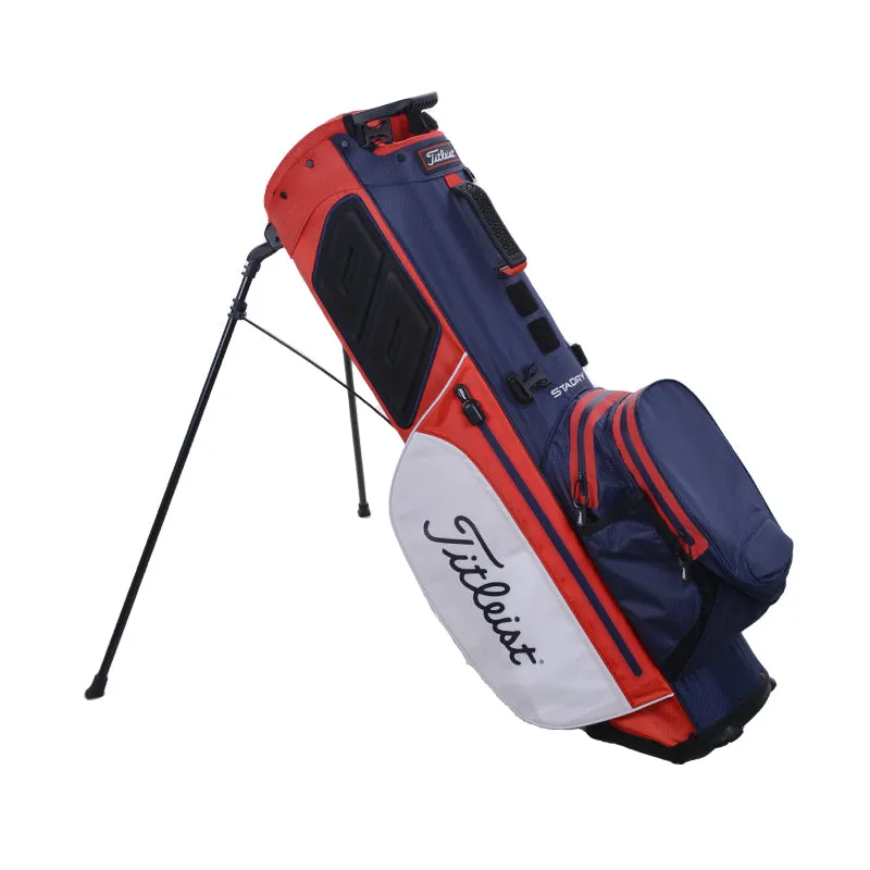 TITLEIST Players 4  StaDry Stand Bag (White/Navy/Red)