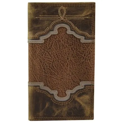 Tony Lama Western Mens Rodeo Wallet Leather Embossed Buffalo Brown 22100566W2