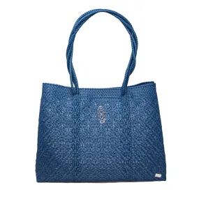 TRAVEL DENIM BLUE TOTE WITH CLUTCH