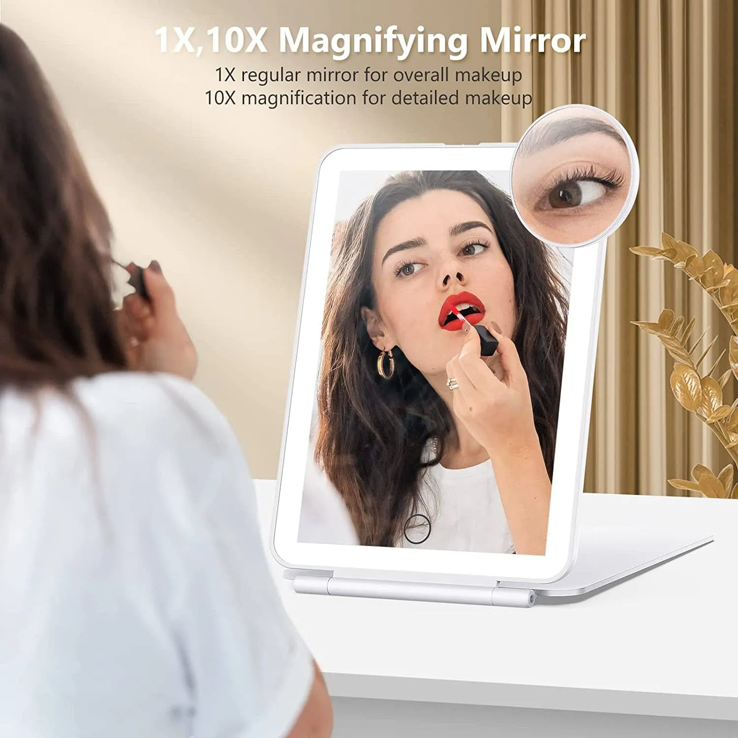 Travel Makeup Mirror with 10X Magnifying Mirror