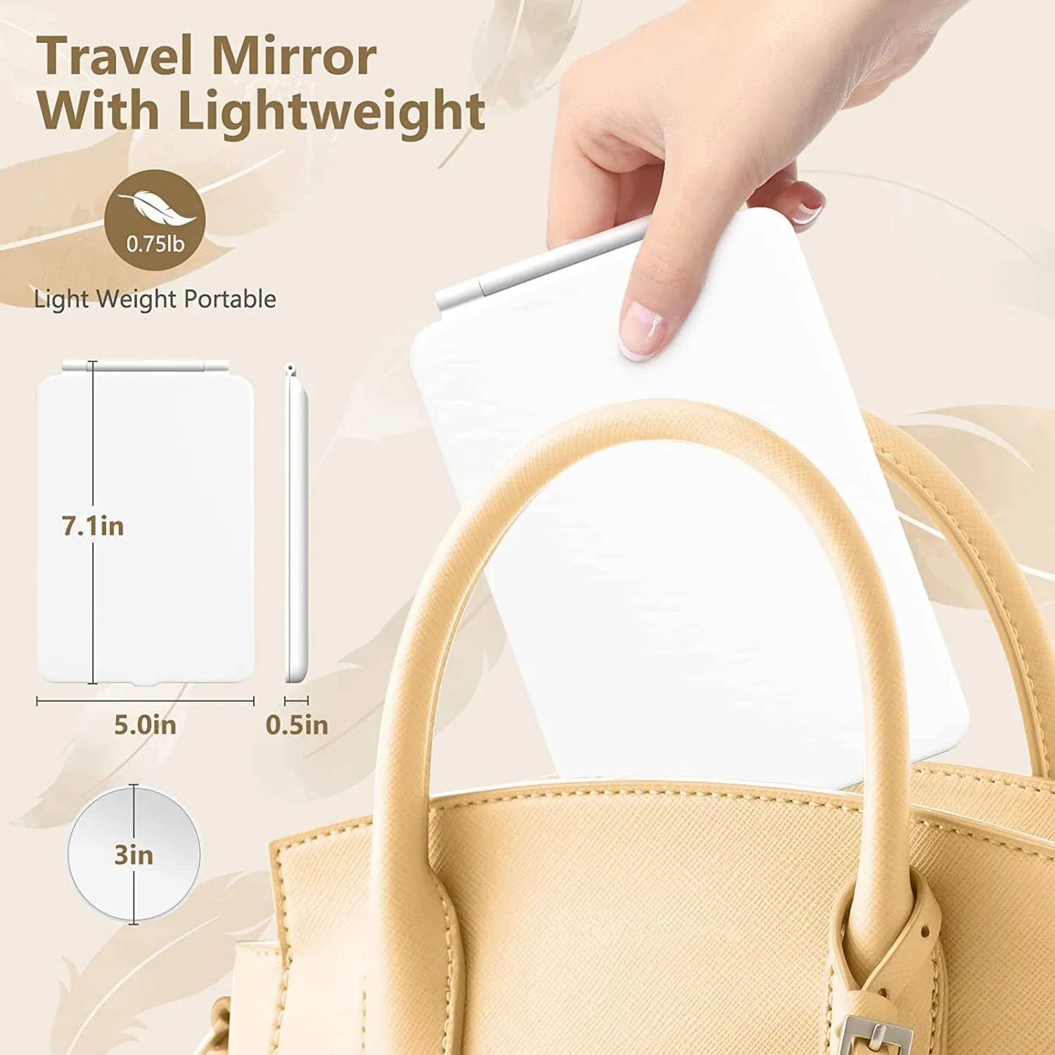 Travel Makeup Mirror with 10X Magnifying Mirror