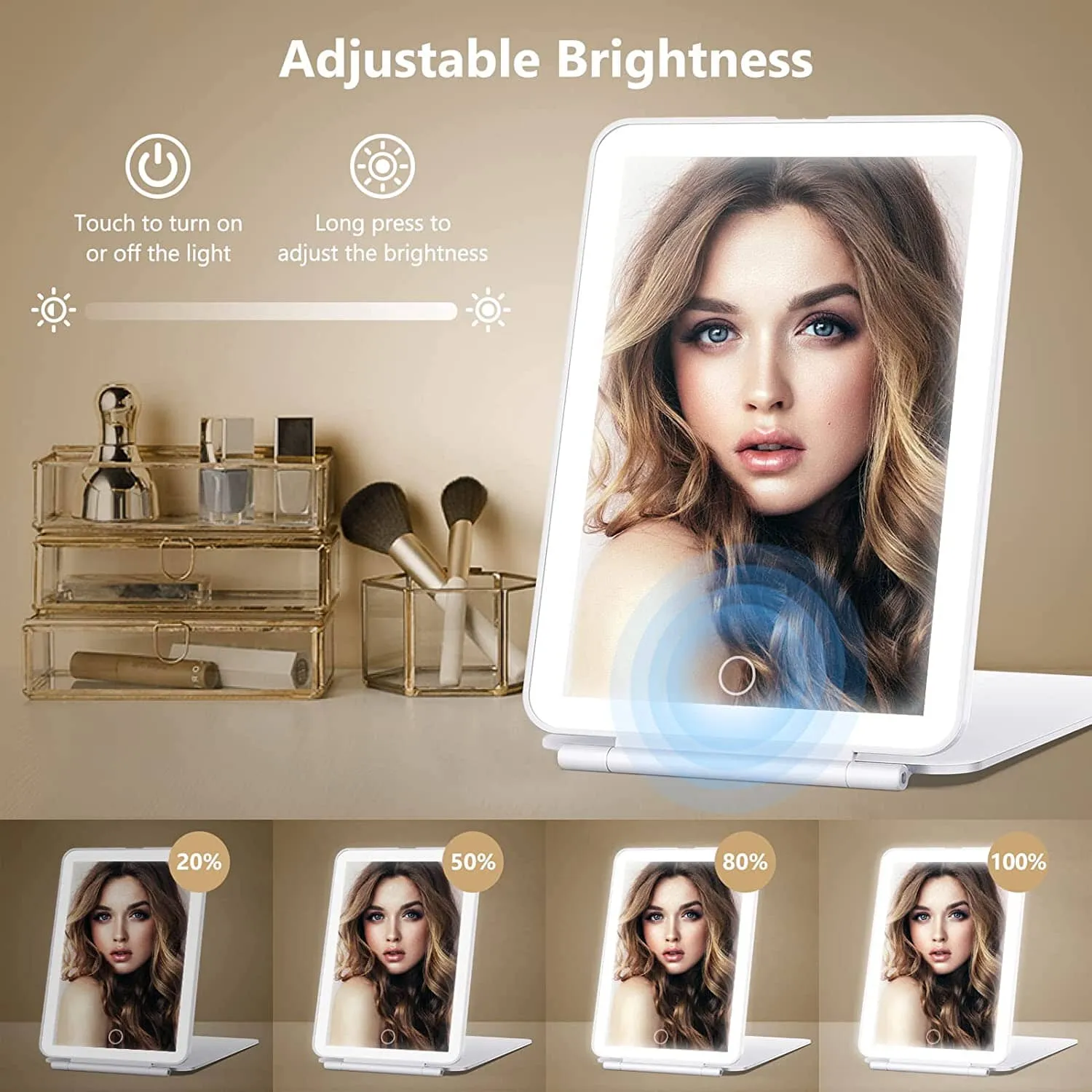 Travel Makeup Mirror with 10X Magnifying Mirror