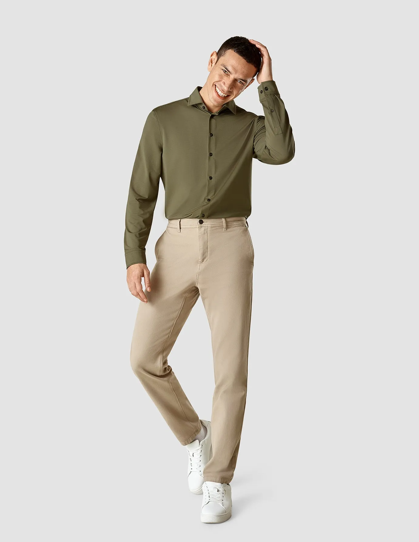 Travel Shirt Remote Green Slim