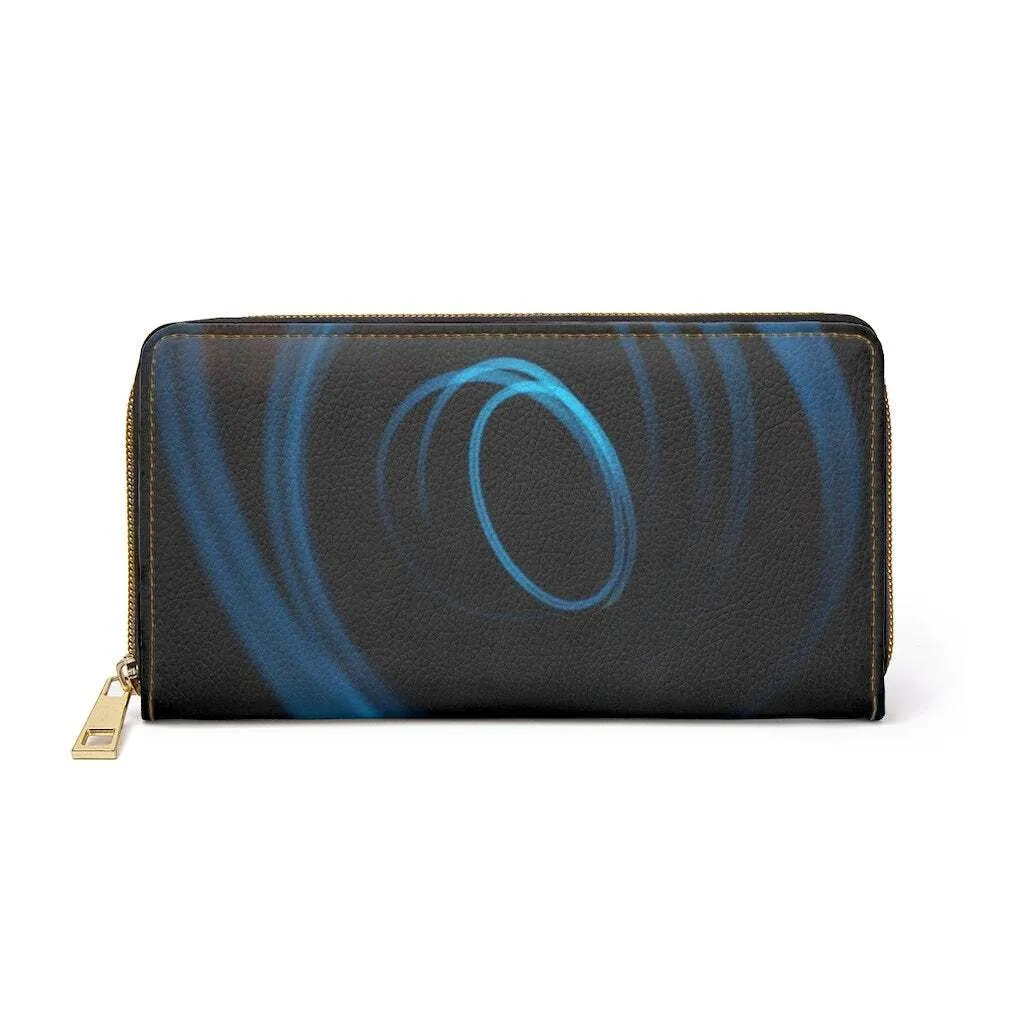 Uniquely You Womens Wallet - Zip Purse / Black & Blue Swirl