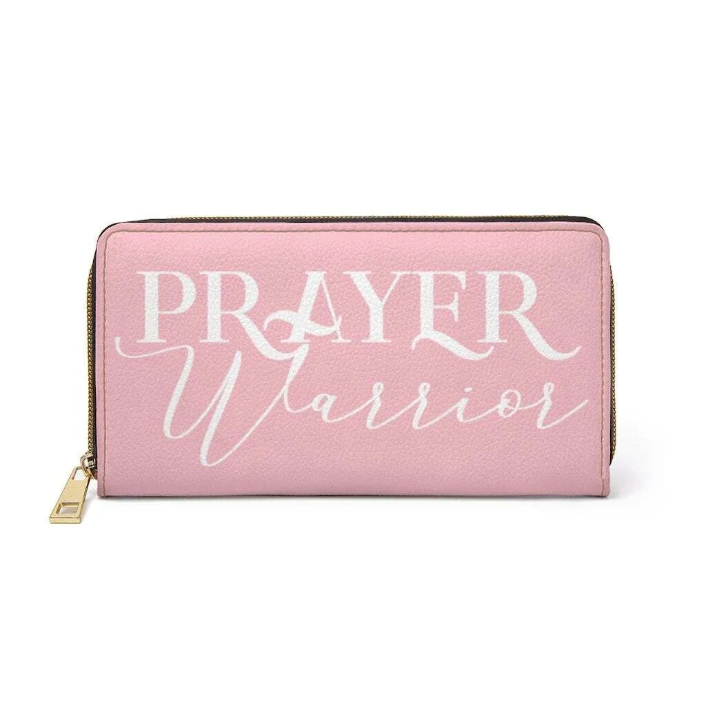 Uniquely You Womens Wallet - Zip Purse / Light Pink & White Prayer Warrior