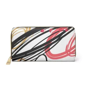 Uniquely You Womens Wallet - Zip Purse / White Multicolor  Circular