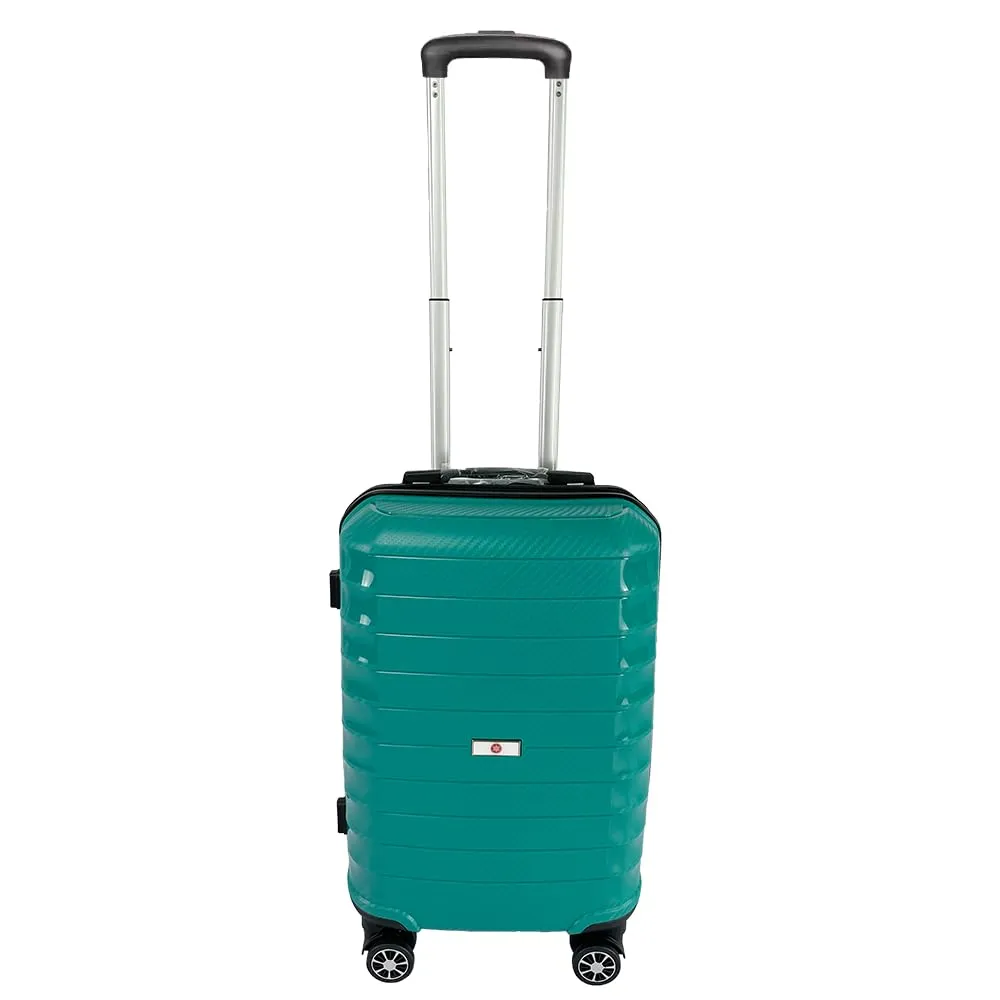 USHA SHRIRAM Polypropylene (Cabin Bag) 20 inch Luggage Bag (55cm)|Trolley Suitcase for Travel | Travel Luggage for Men Women |360 Wheel | Travel Bags for Luggage Trolley | Carry On Suitcase (Green)