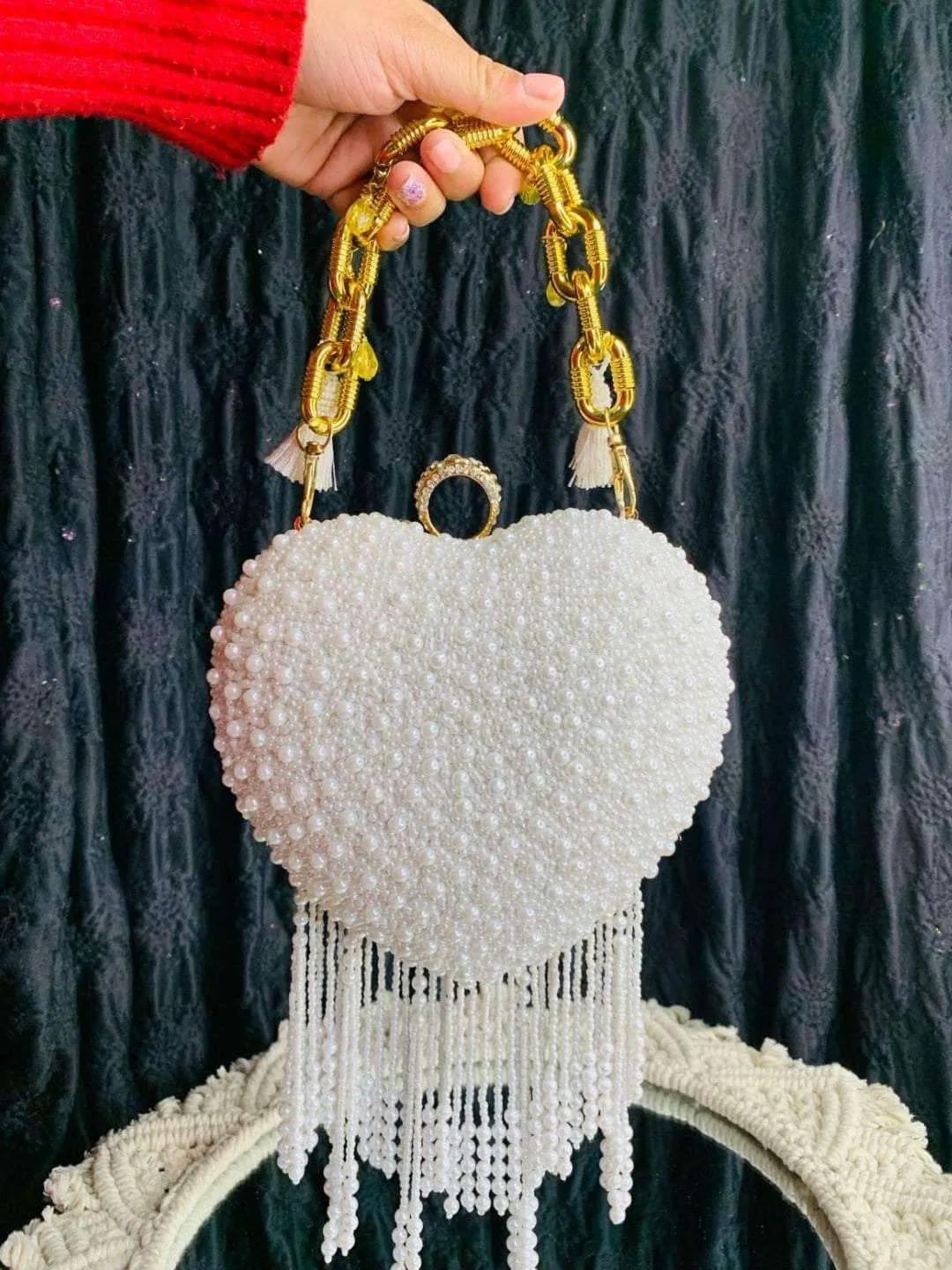 Valentines Special Pearl Clutch Bags