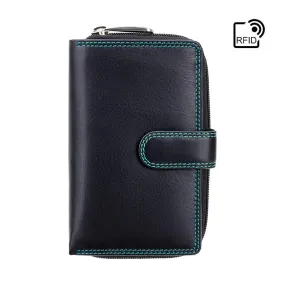 Visconti Ruby Cash & Coin Purse - Black/Aqua