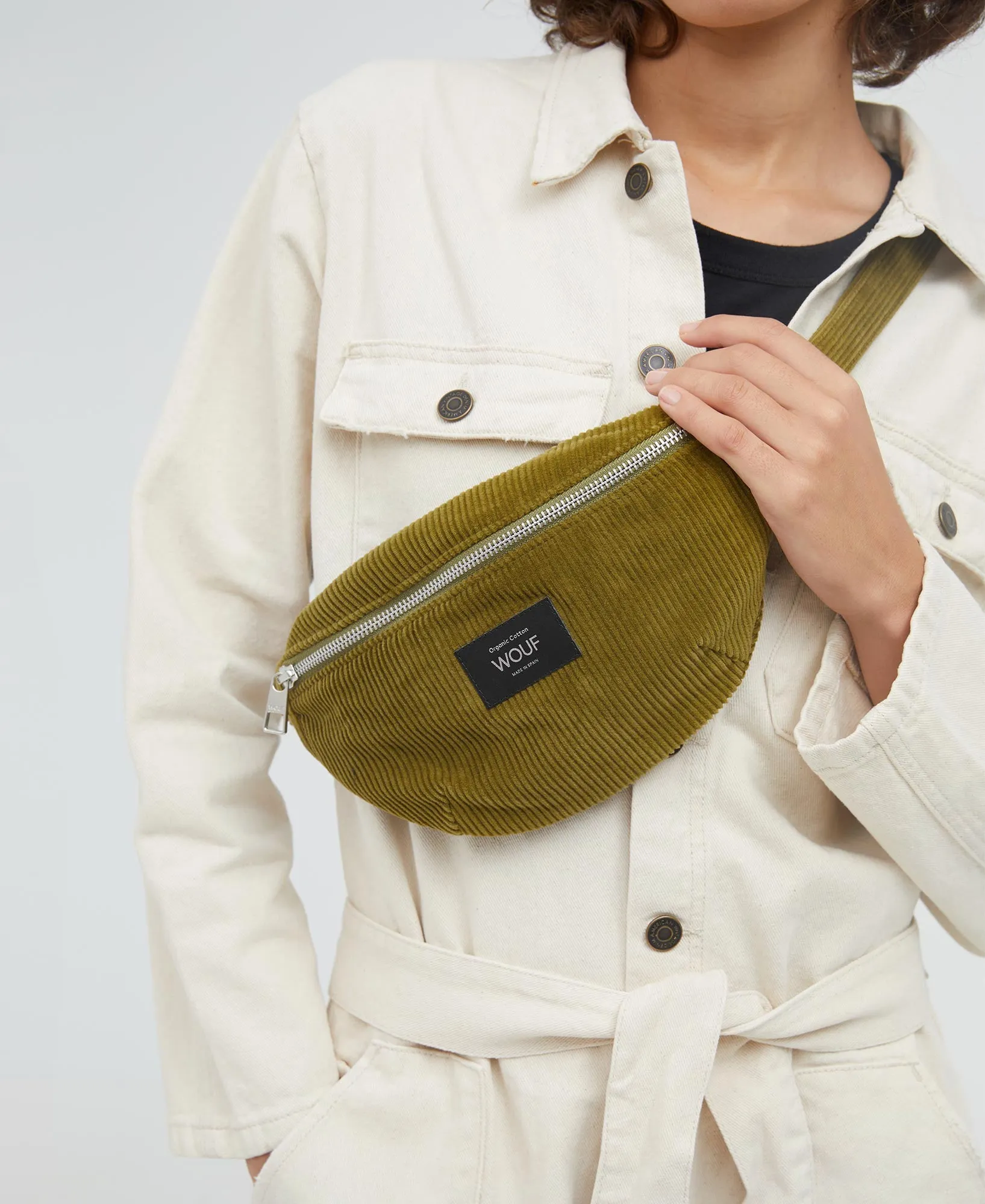 Waist Bag in Olive Corduroy