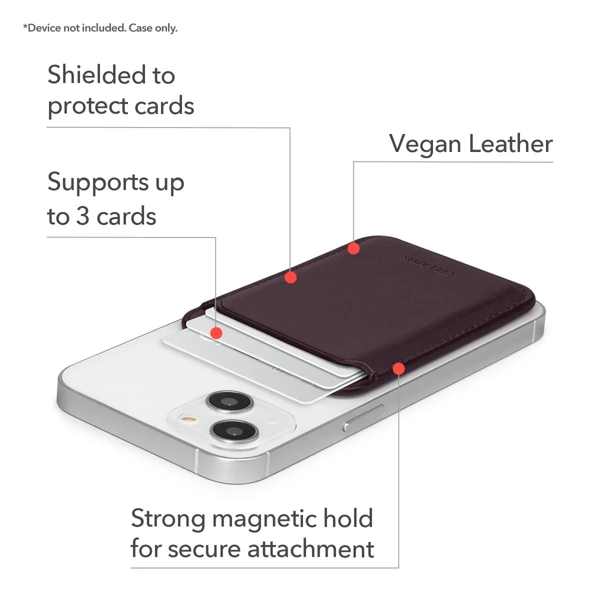 Wallet - Vegan Leather Dark Cherry w/ MagSafe Other