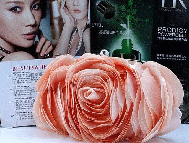 Women's Fashion Flower Clutch Wedding Bag