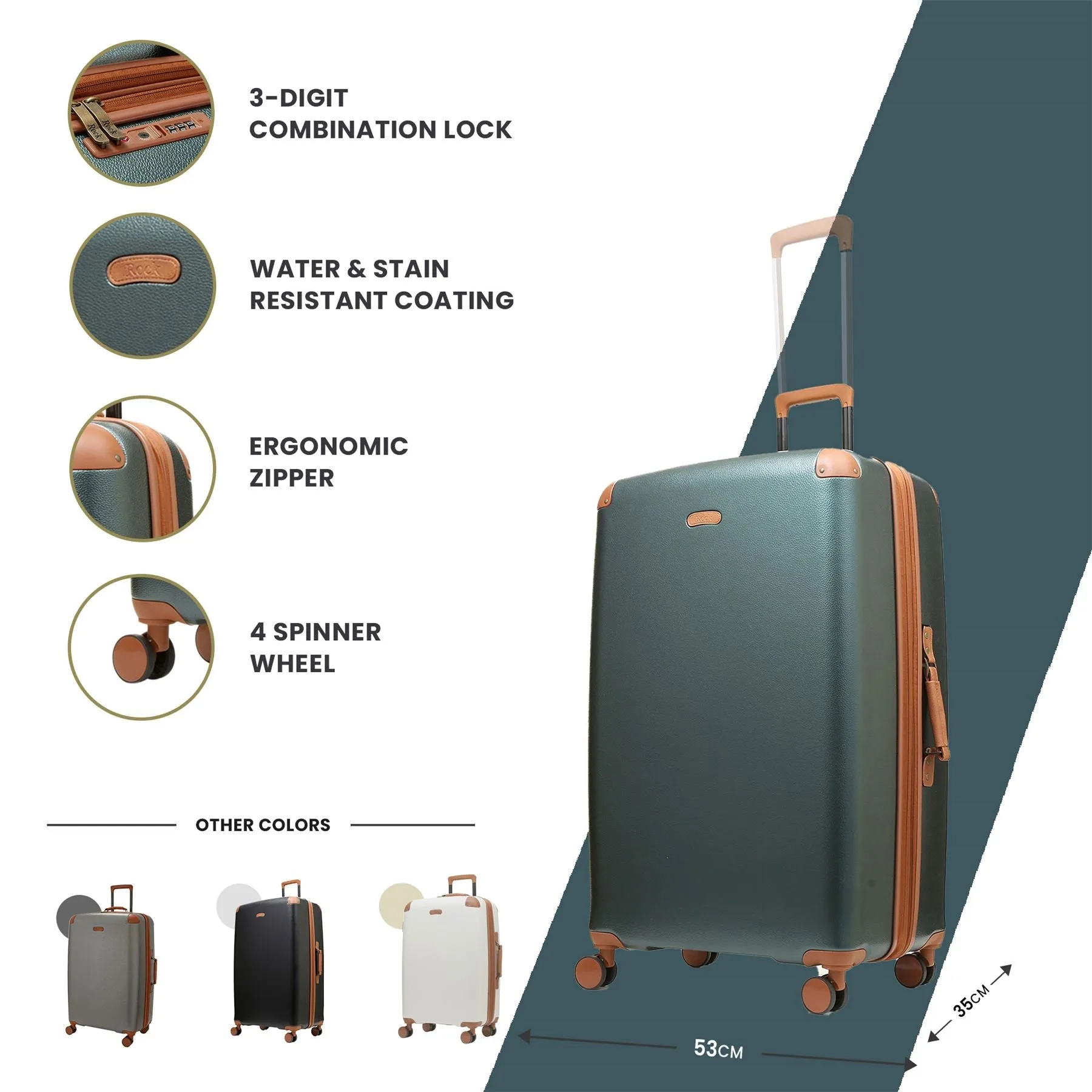 X-Large Luggage Suitcase Travel Bag Check in Lightweight Expandable Hard-Shell 4 Spinner Wheels Trolley